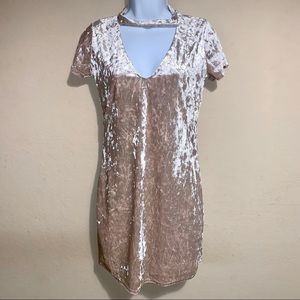 As U Wish blush crushed velvet dress size M